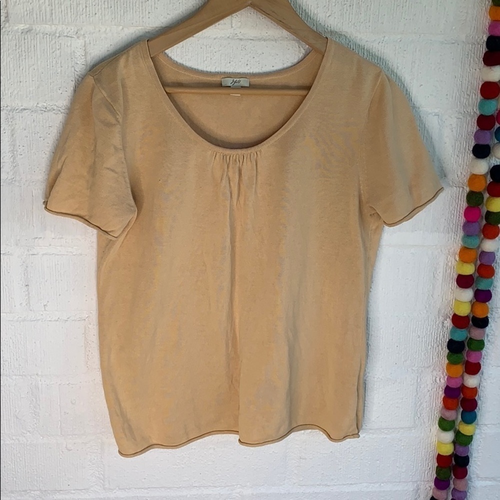 J. Jill Cotton Crew Neck Short Sleeve Top sz M